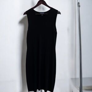 Ann Taylor Vintage Sleeveless Black Knit Dress Size Large